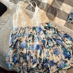 Short backless floral dress
